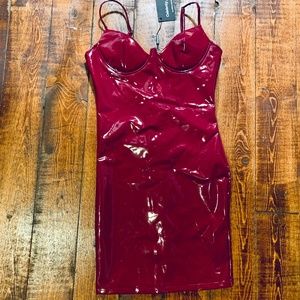 Girl's Night Burgundy Latex Dress